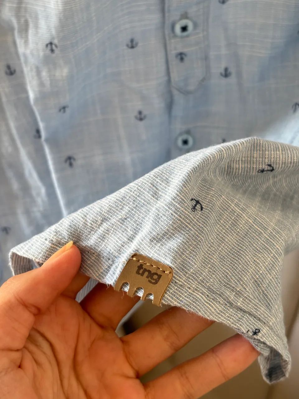Camisa masculina azul TNG - Foto 3