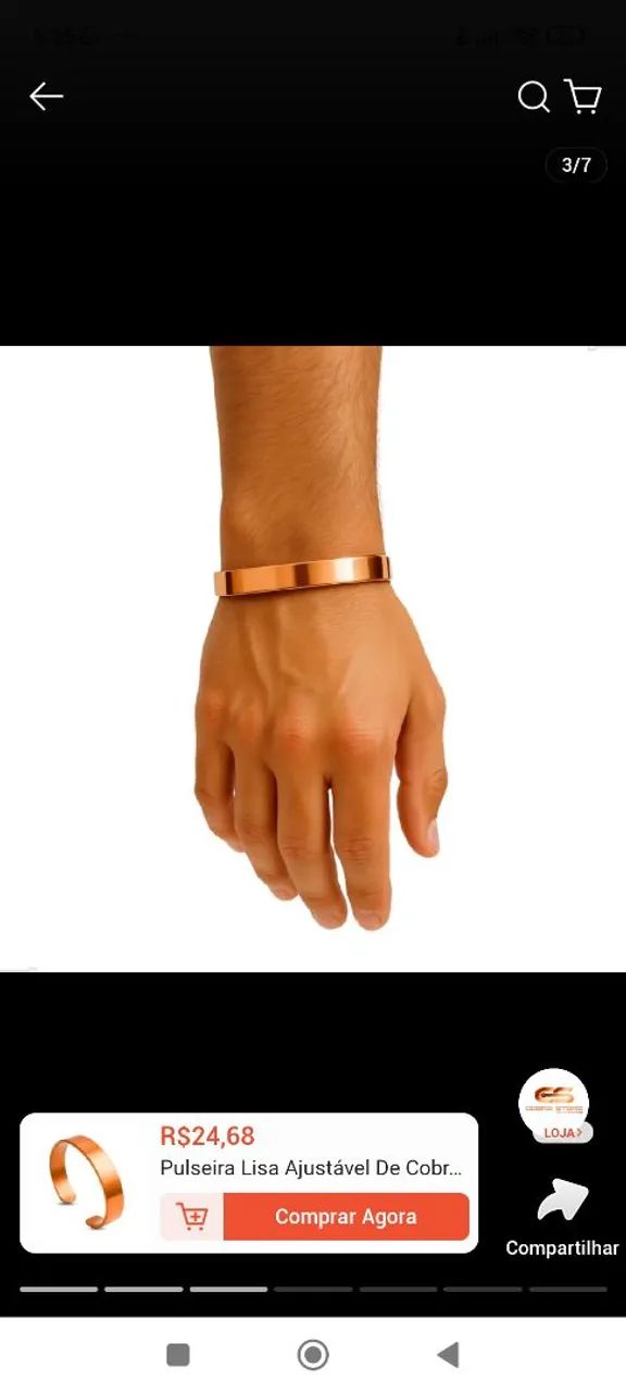 Pulseira de cobre puro ajustavel - Foto 2