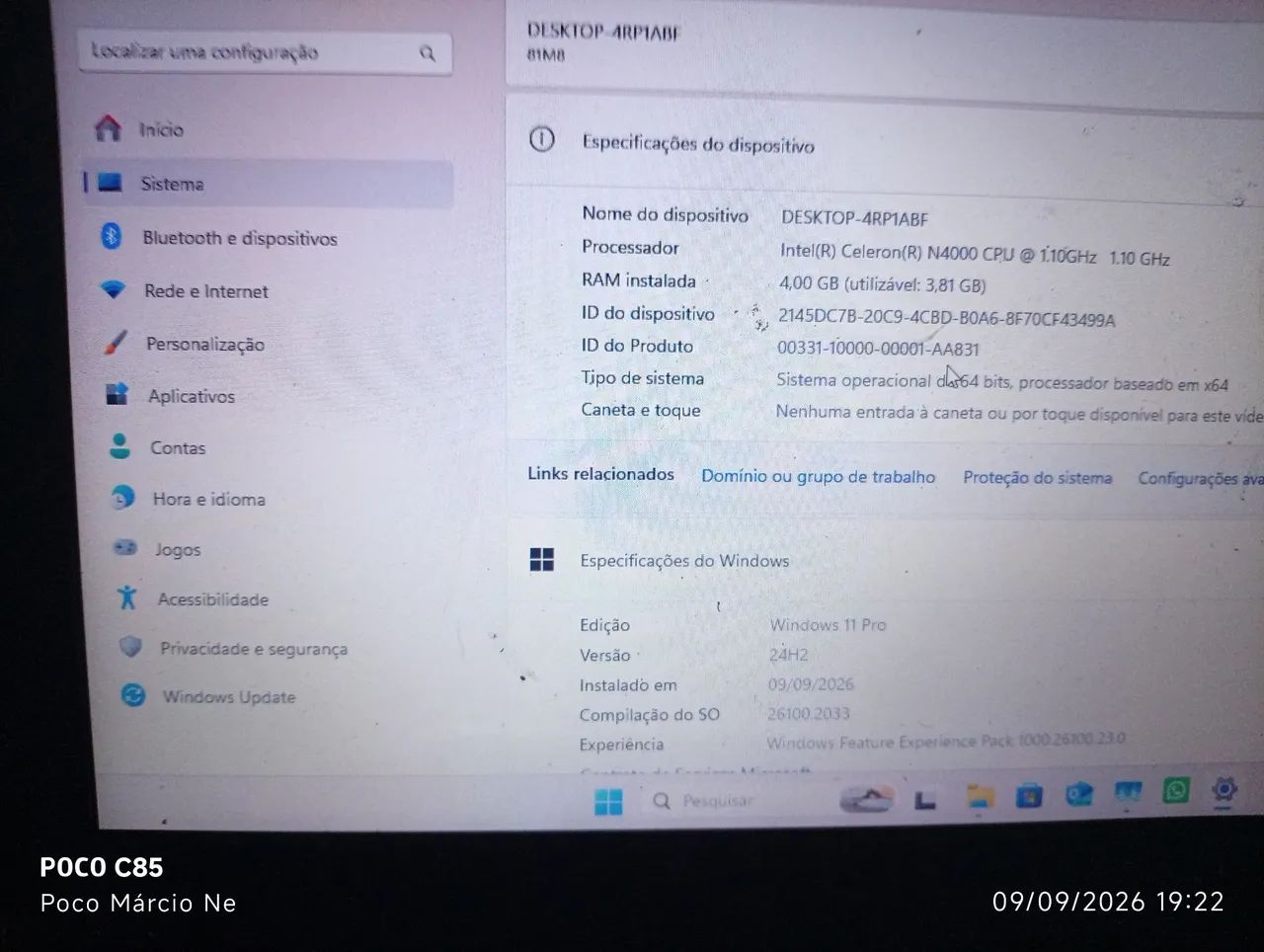 Netbook Lenovo 4 GB de memória e SSD de 120  - Foto 5