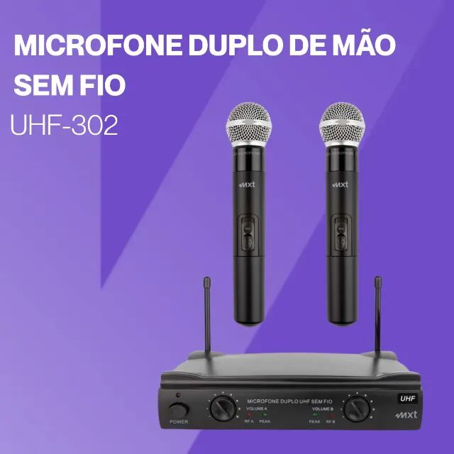 Microfones Sem Fio MXT UHF-302 Dinâmico Cardioide e Direcional - Foto 2