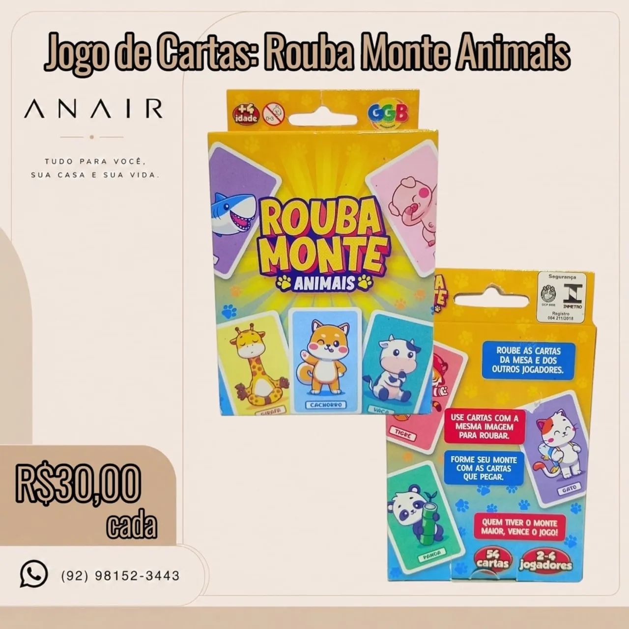 Jogo de Cartas: Rouba Monte Animais