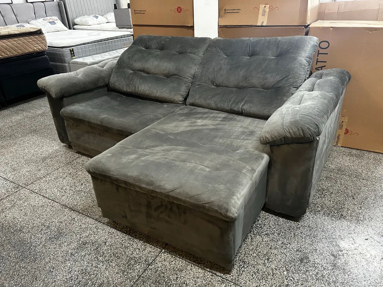 Sofá Retrátil e Reclinável 2.25m NOVO ( Direto da Fábrica )  - Foto 4
