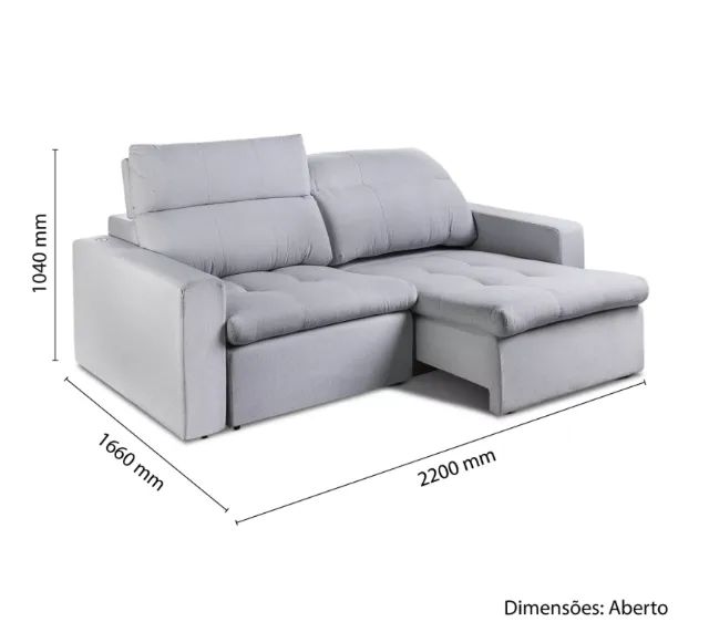 Sofá cama 3 Lugares Retrátil Hera - Foto 5