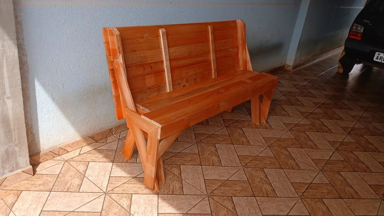 Banco que vira mesa em eucalipto  - Foto 4
