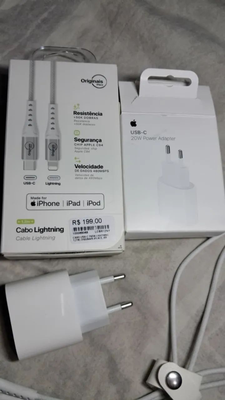 Cabo e Carregador Original Do iPhone USB-C de 20W - Foto 4