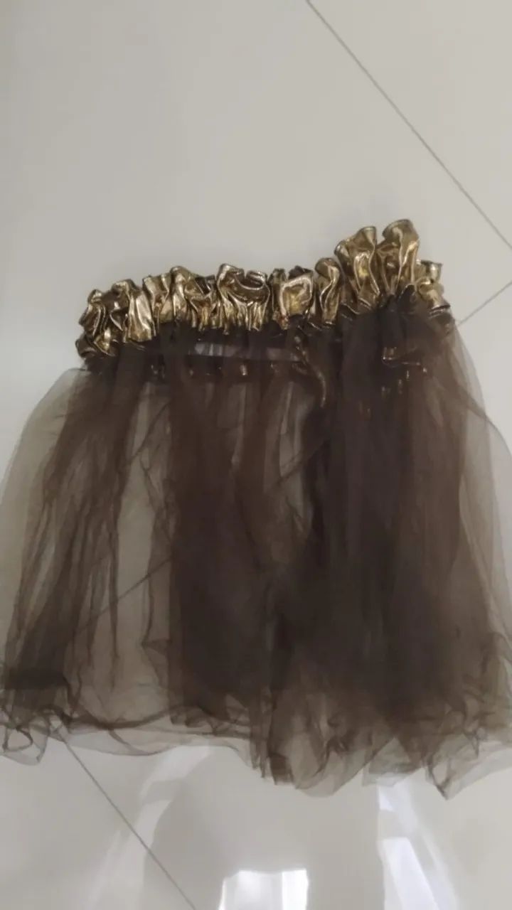 Saia em tule marrom para fantasia