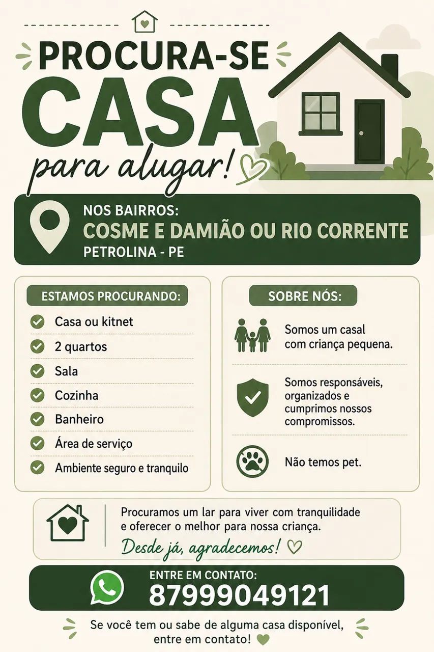 PROCURA-SE KITNET PARA ALUGAR 