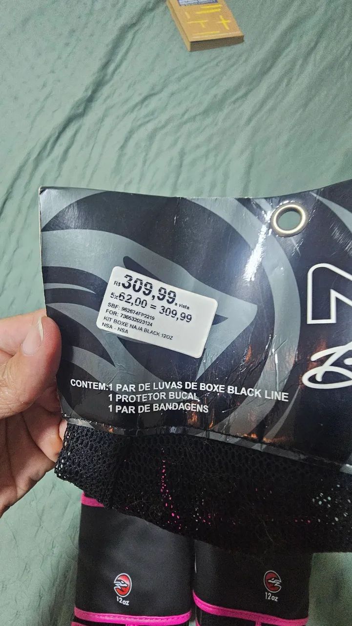 Kit de Boxe Naja Black Line 12oz - Semi Novo - Foto 4