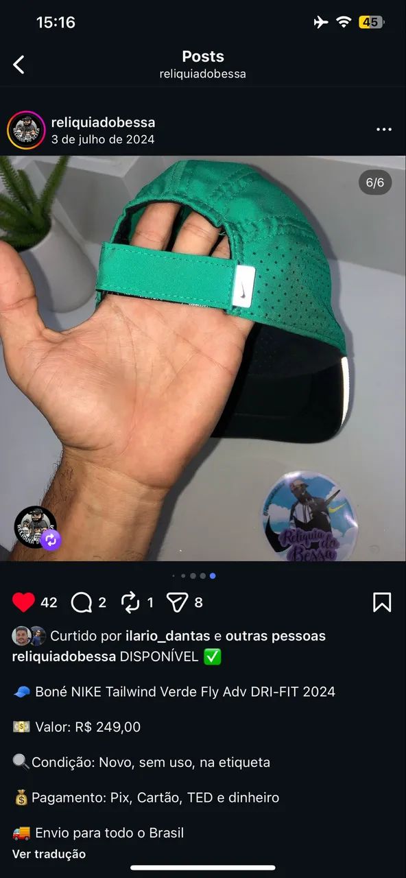 BONÉ NIKE TAILWIND DRI FIT FLY CAP ORIGINAL NOVO  - Foto 3