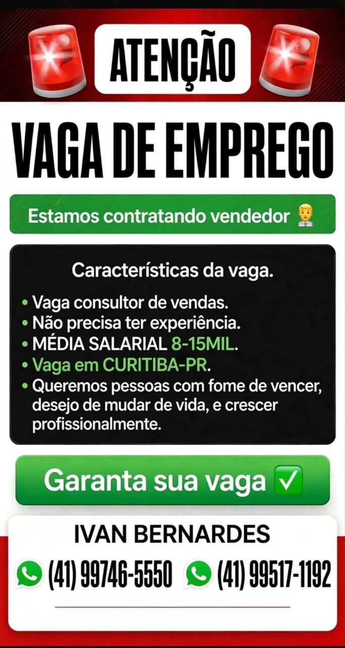 Contrata-se vendedor