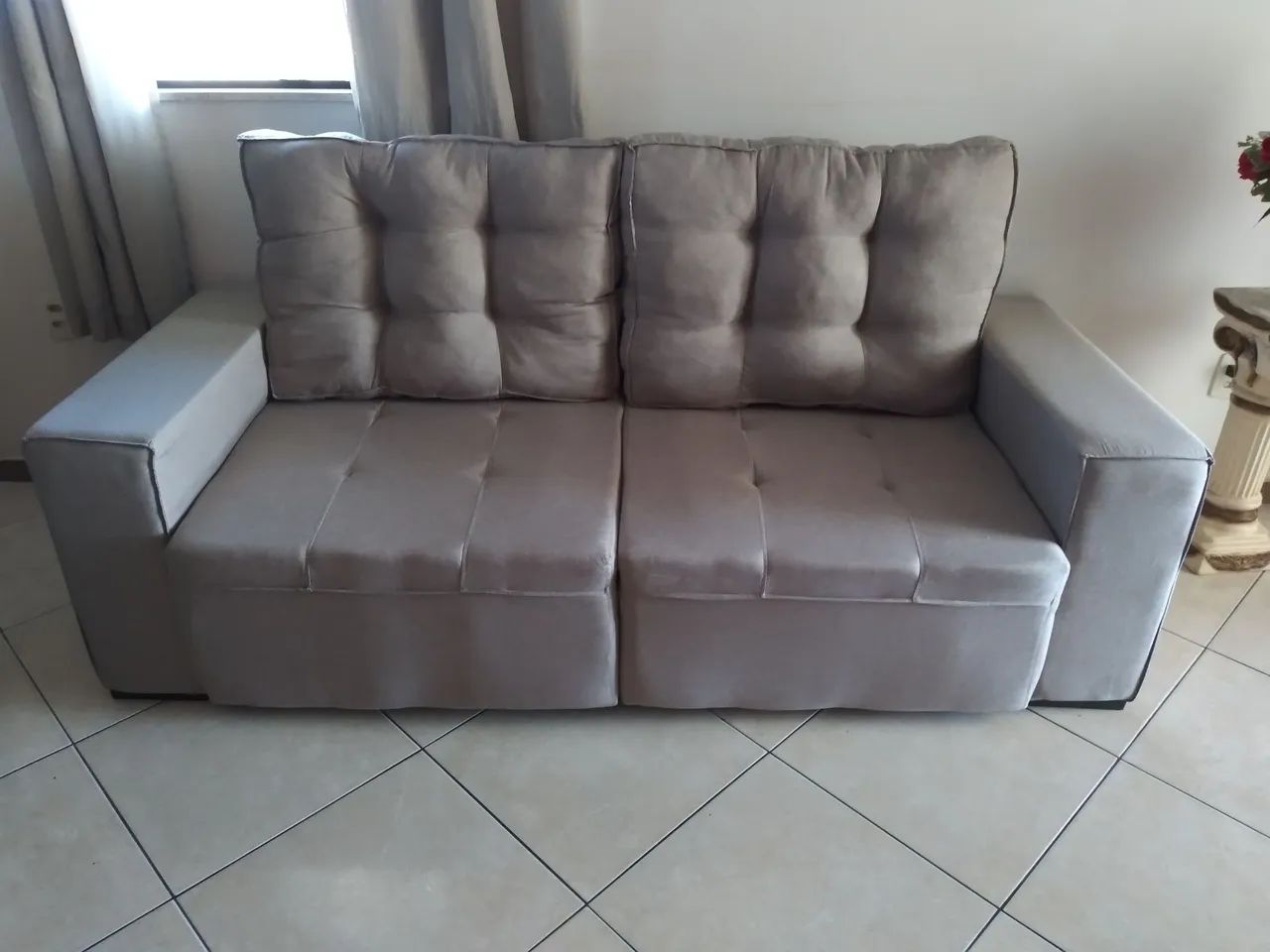 Sofá 3 Lugares Retrátil Reclinável
