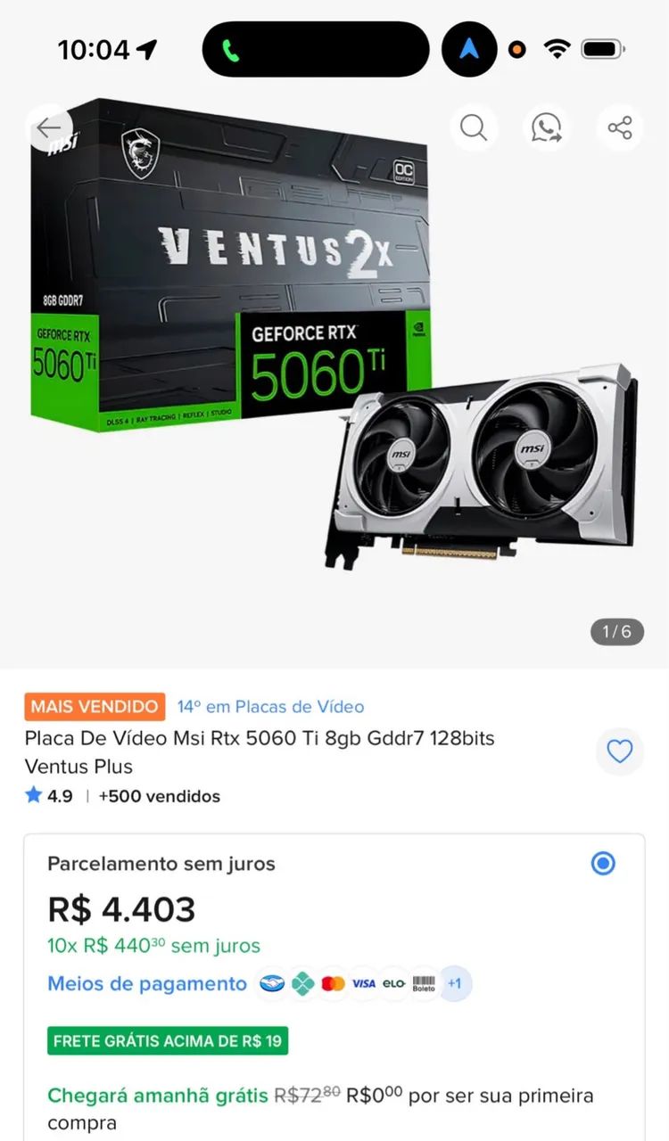 Placa de video 5060ti