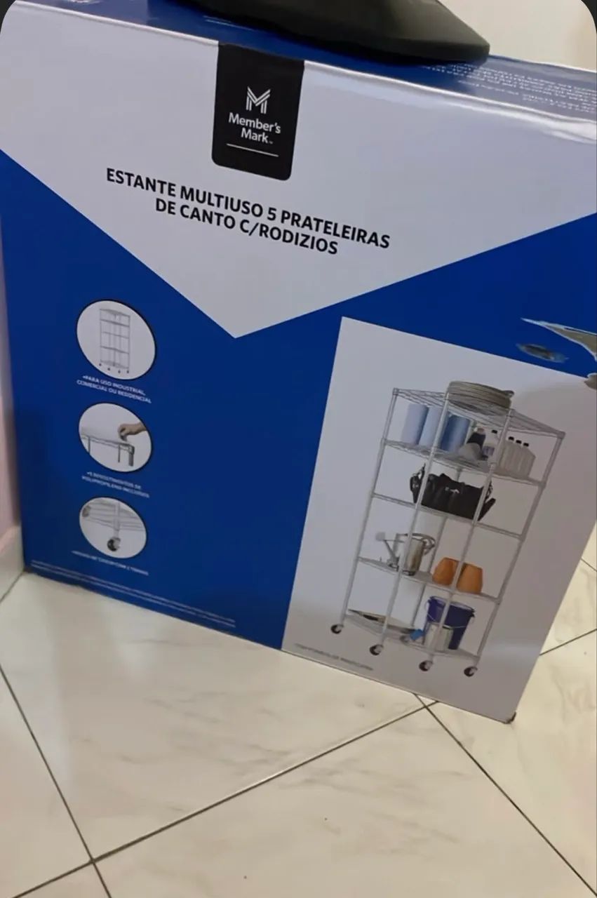 ESTANTE Multiuso 5 Prateleiras de Canto com RODÍZIOS - Foto 4