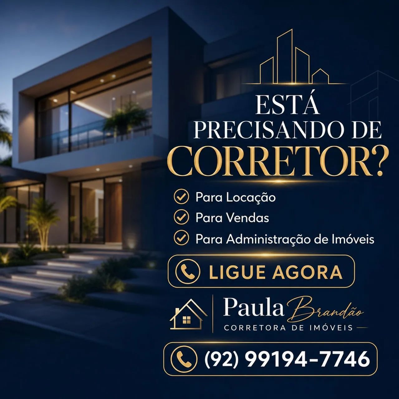 Quer Vender ou Alugar seu Imóvel ? Ligue Contrate Corretora CREDENCIADA