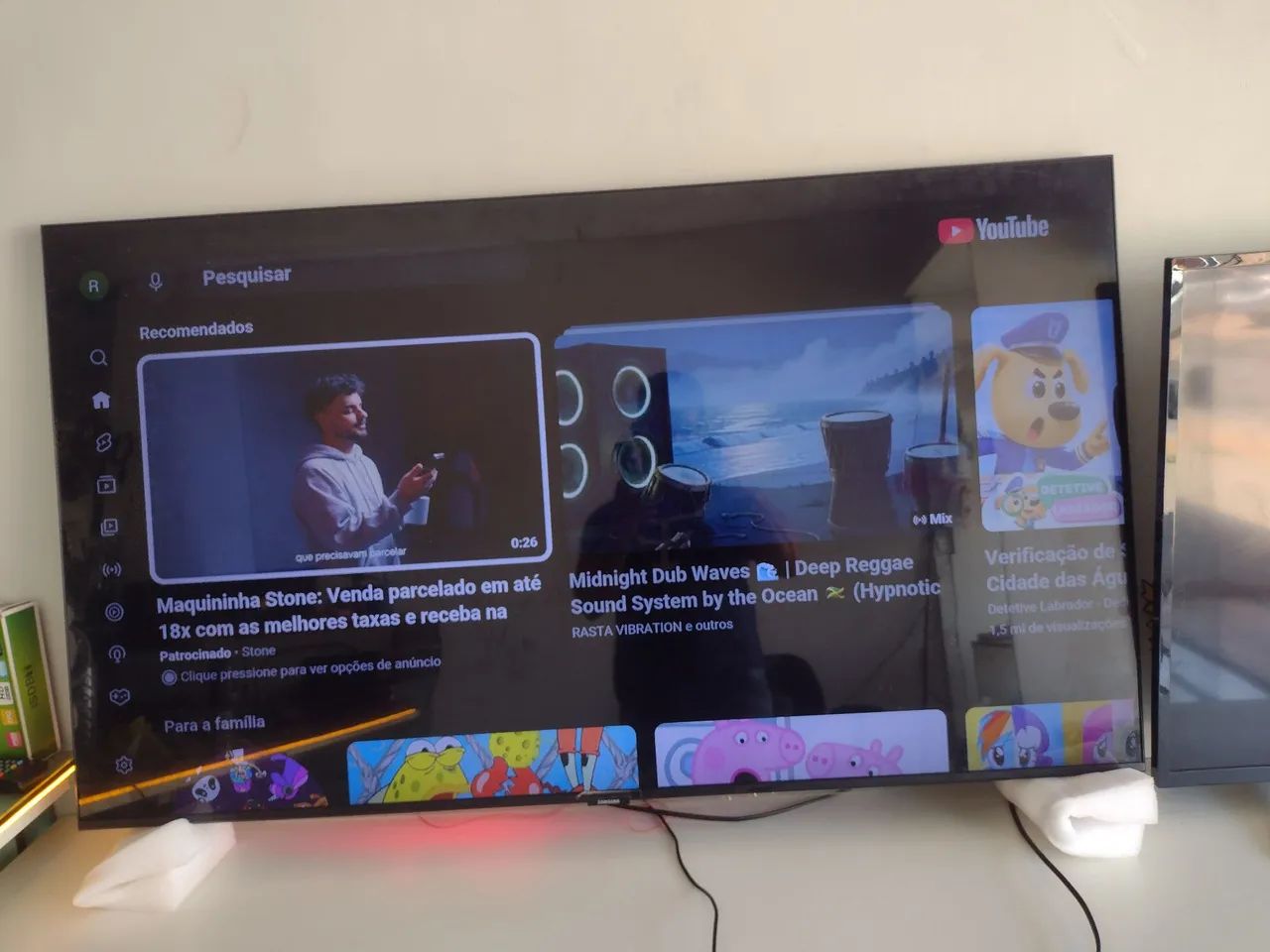 Tv Samsung un50tu800 (com linhas) - Foto 5