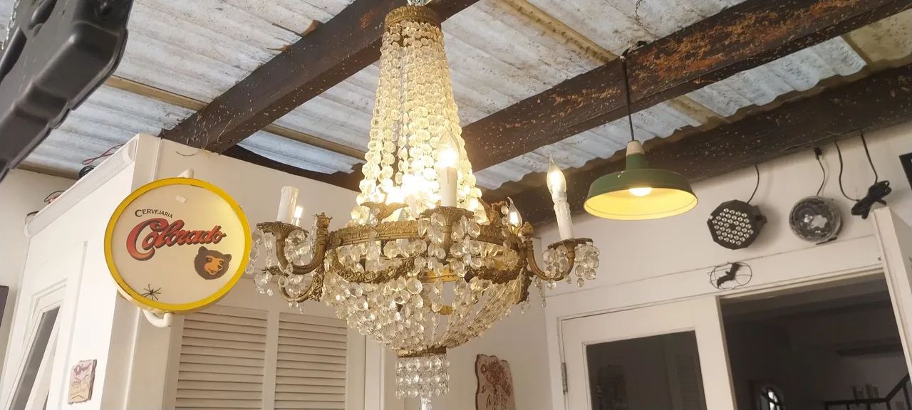 Lustre em Bronze e Cristal - Foto 3