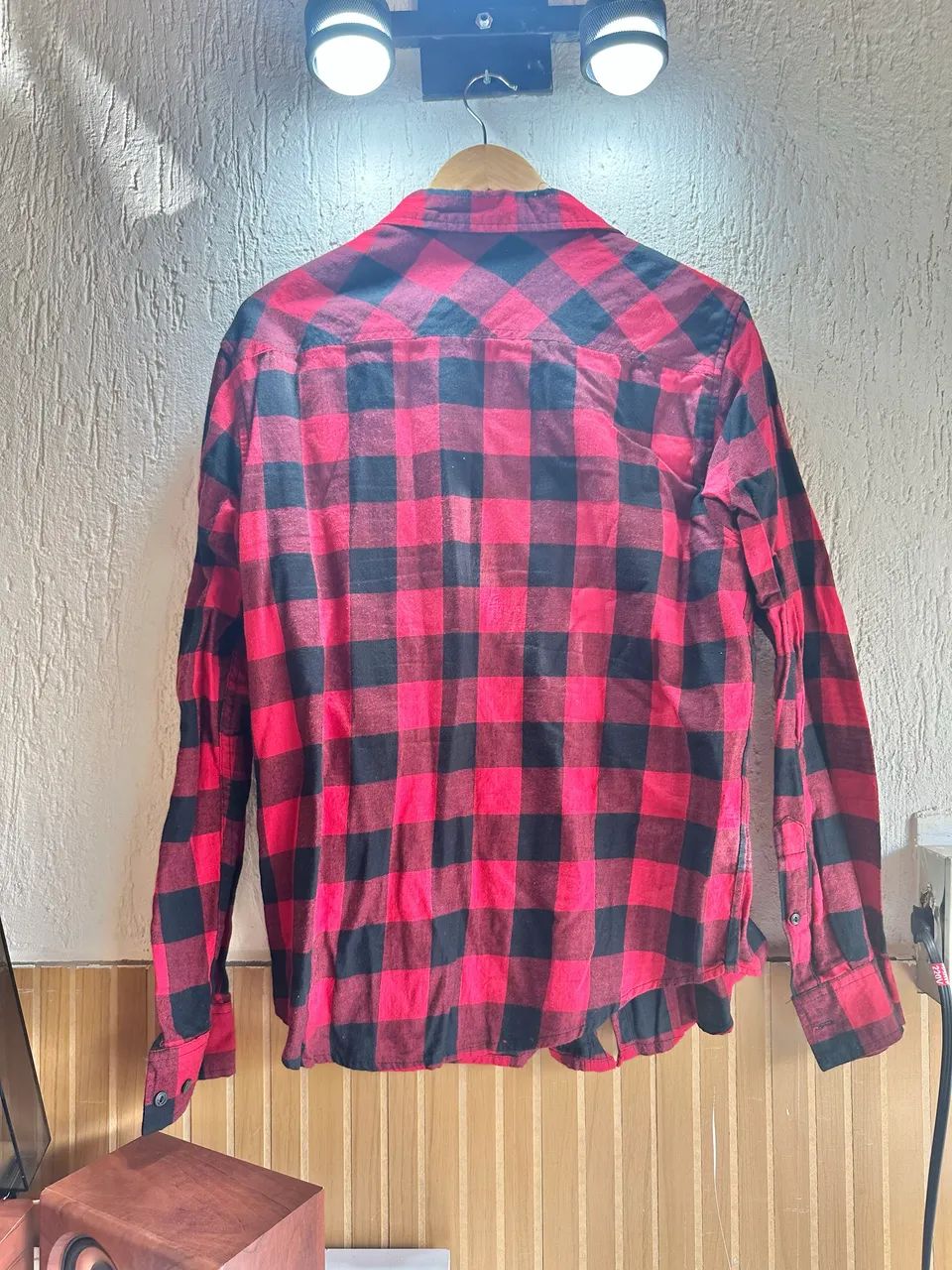 Camisa Flanelada Quadriculada Vermelha M - Foto 2
