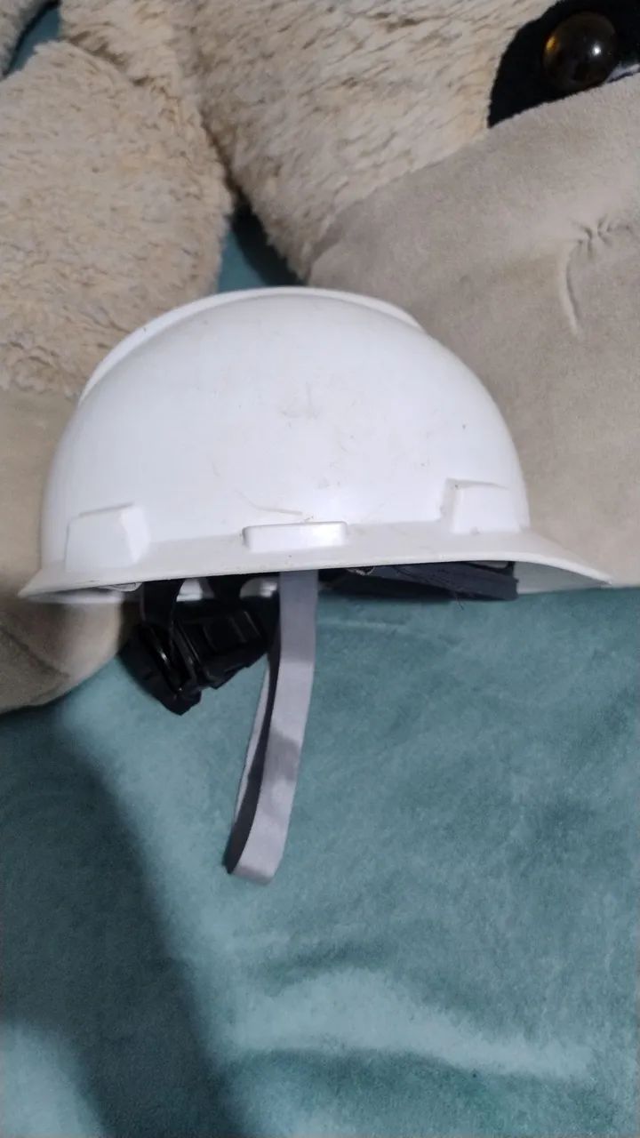 Capacete branco MSA para obra/construção - Foto 3
