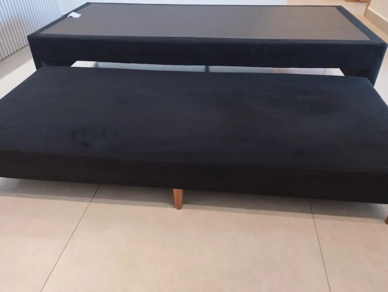 Cama Box Marflex Suede Preto com Colchão Auxiliar - Foto 3