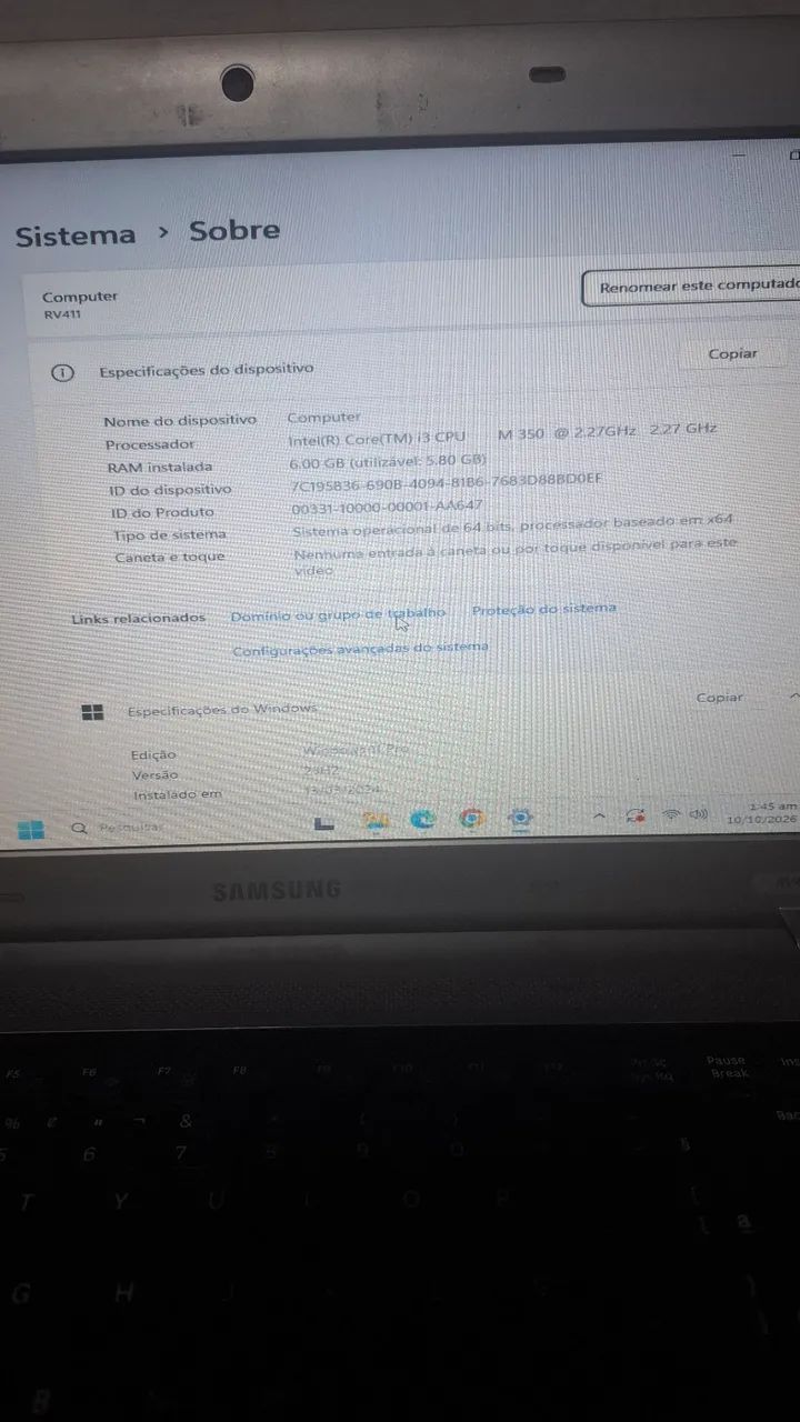 Notebook Samsung RV411 com Core i3, 6gb ram, hd 500gb e tela de 14 polegadas, funcionando  - Foto 3
