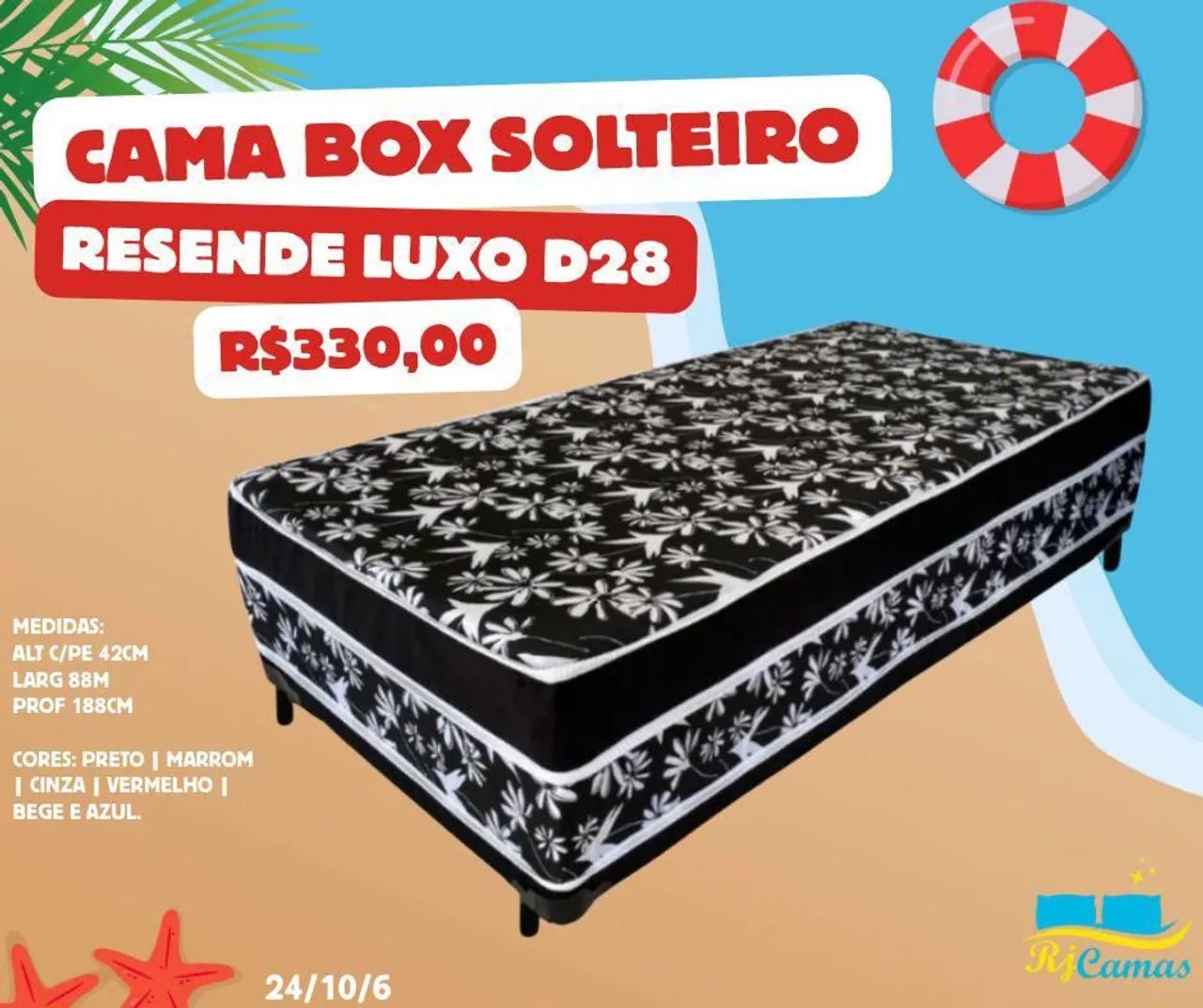Cama box solteiro Rezende D28 (Pague na entrega)