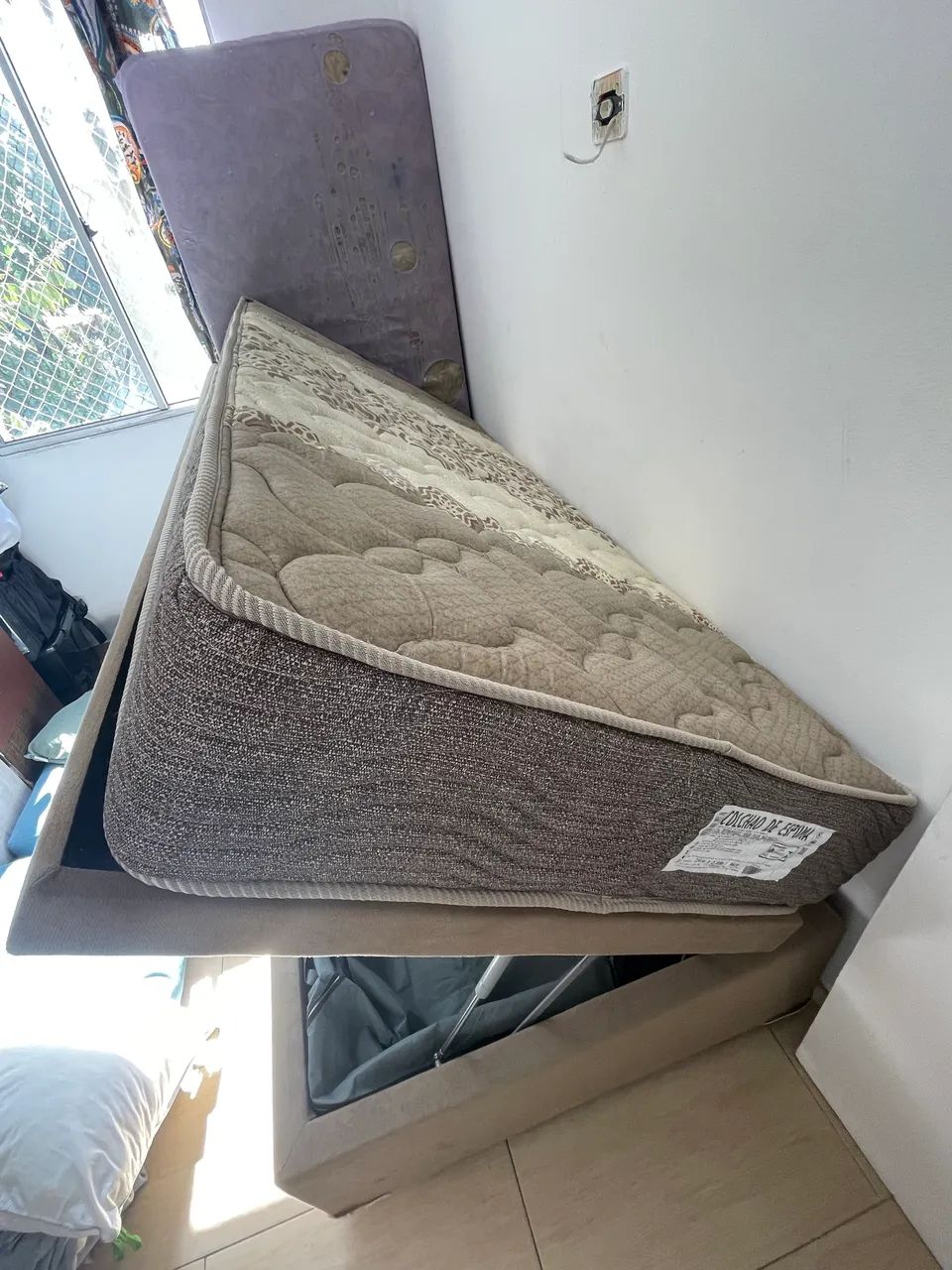Cama box baú viúva + colchão ortopédico  - Foto 4