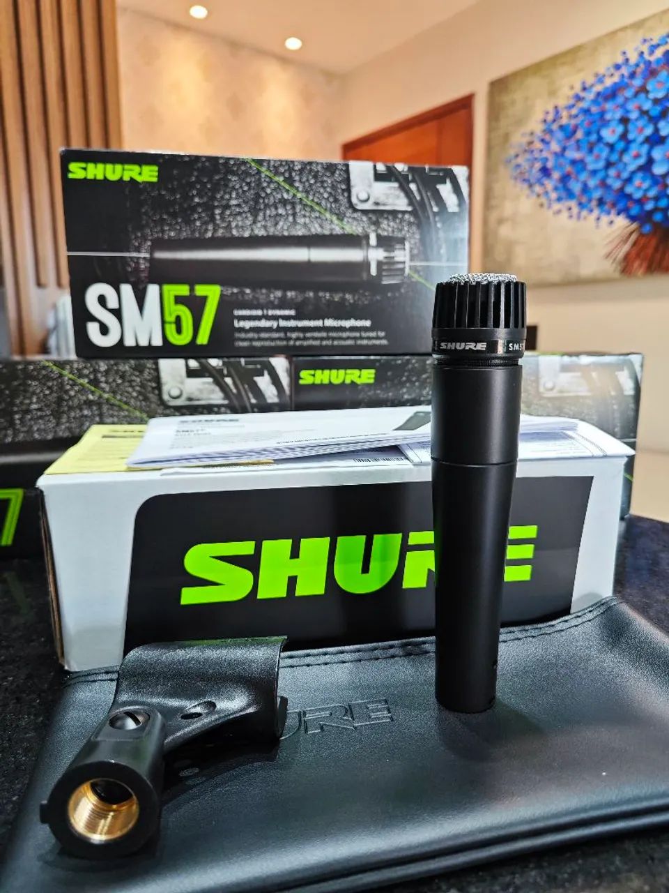 MICROFONE SHURE SM57 DINÂMICO - Microfones e Gravadores - José