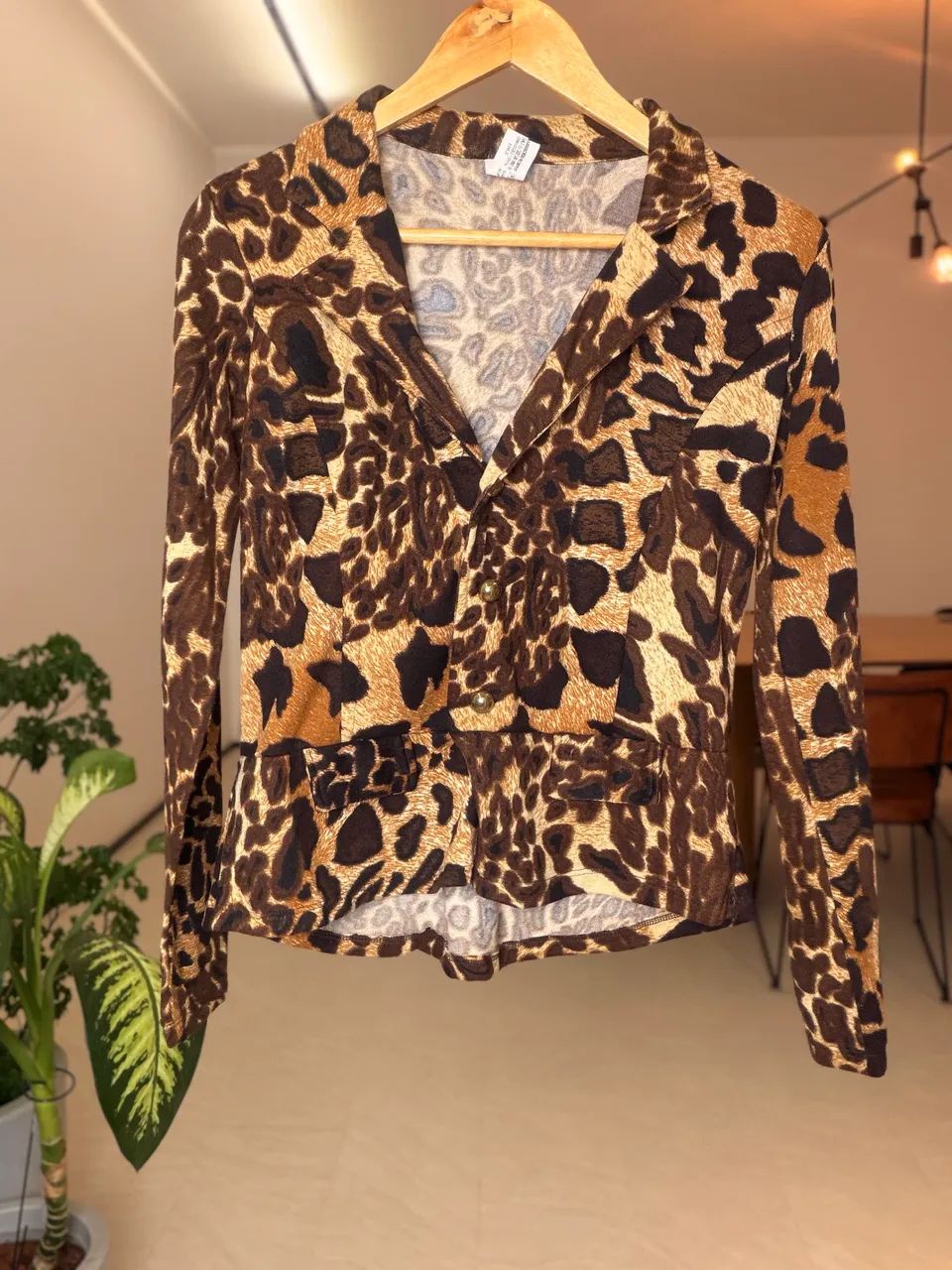 Blazer de Lã M Animal Print Onça - Foto 3