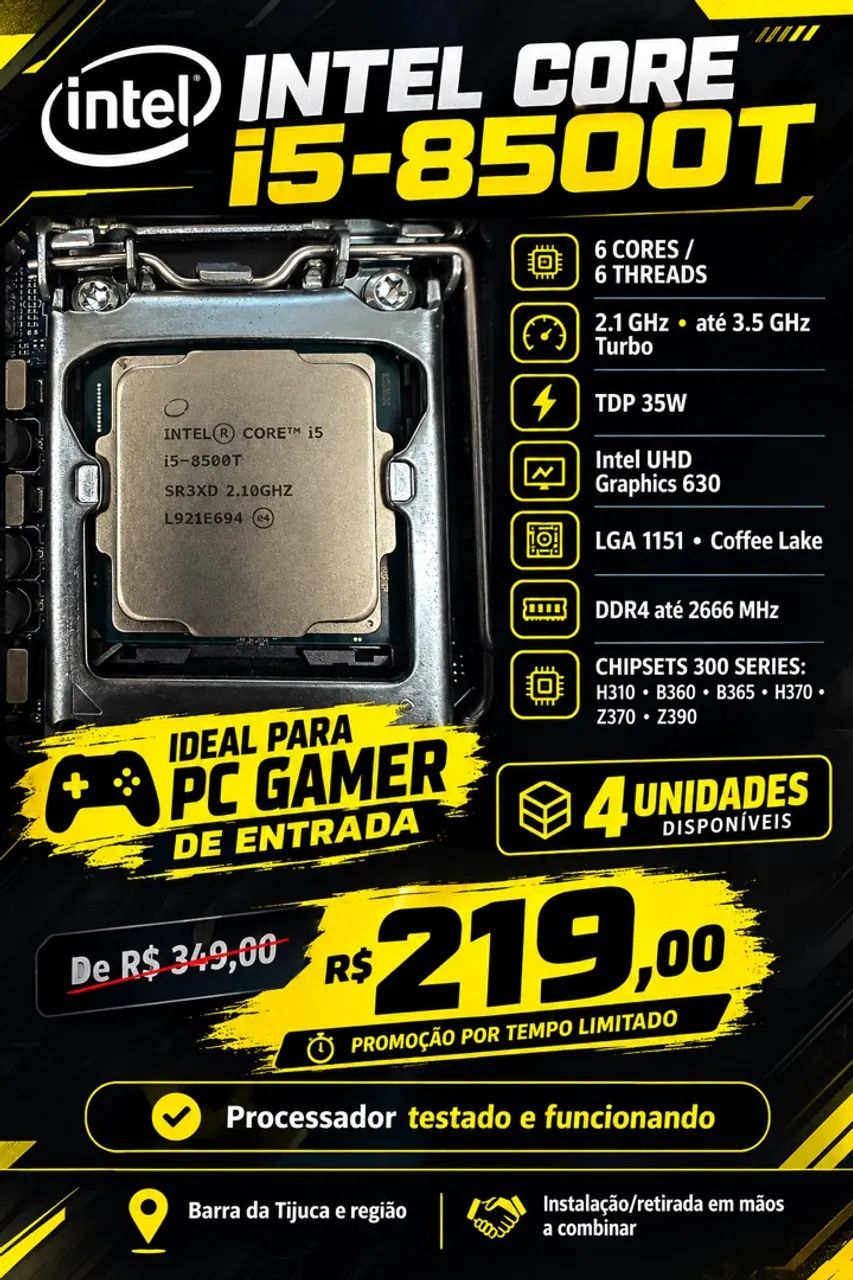 Processador Intel i5 8500T 