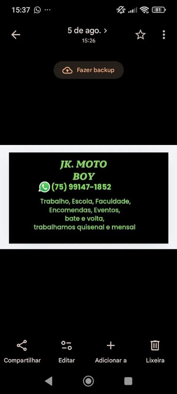 Motoboy particular 