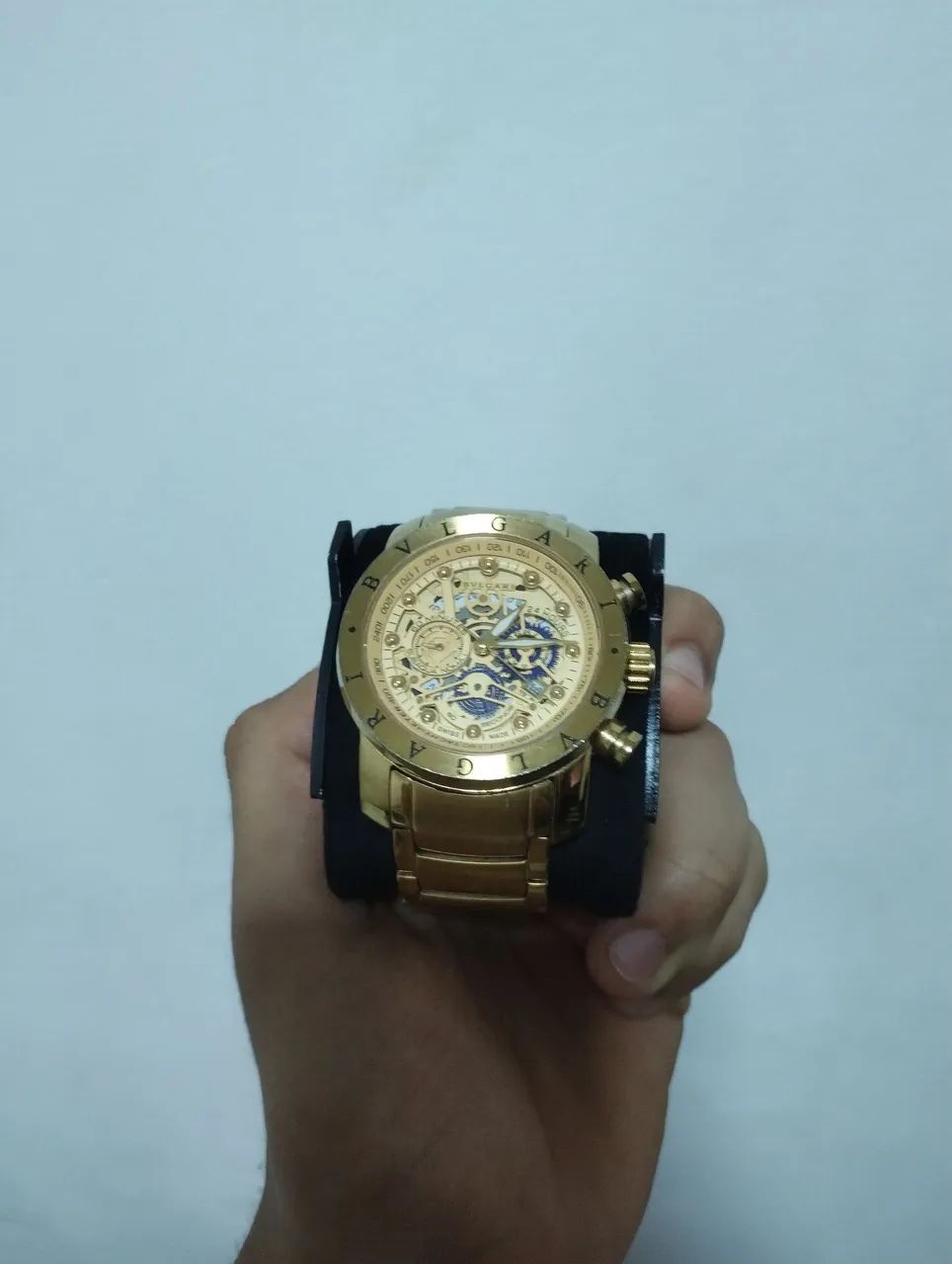 Relógio Masculino Estilo Bulgari Dourado - Funcionando Perfeitamente - Foto 2