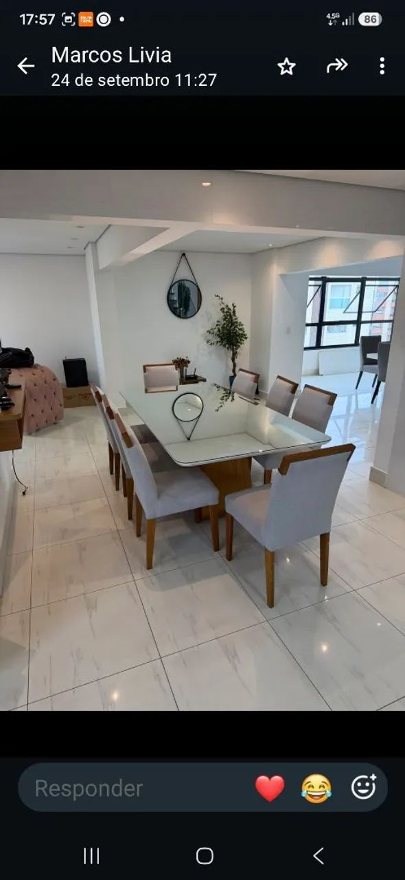 Mesa espelhada  com 8 cadeiras maravilhosa - Foto 5