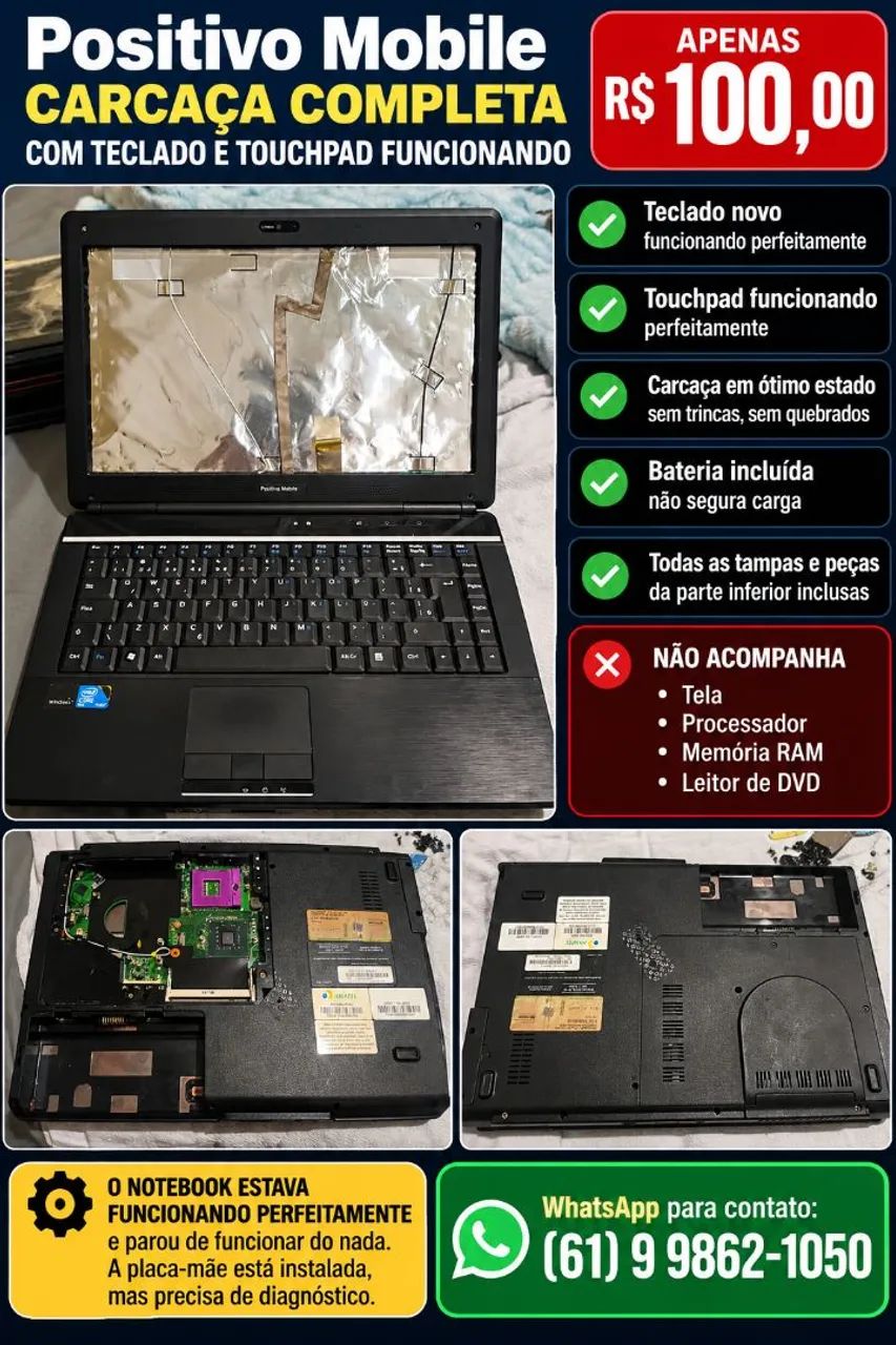 Carcaça de notebooks: Acer, Lenovo, Intelbras, Positivo e Itautec. - Foto 3