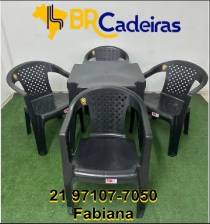 Mesa e poltronas teladas 