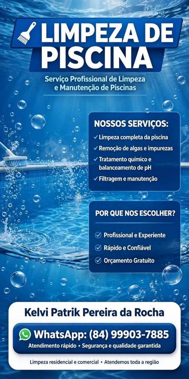 LIMPEZA DE PISCINA EM GERAL 
