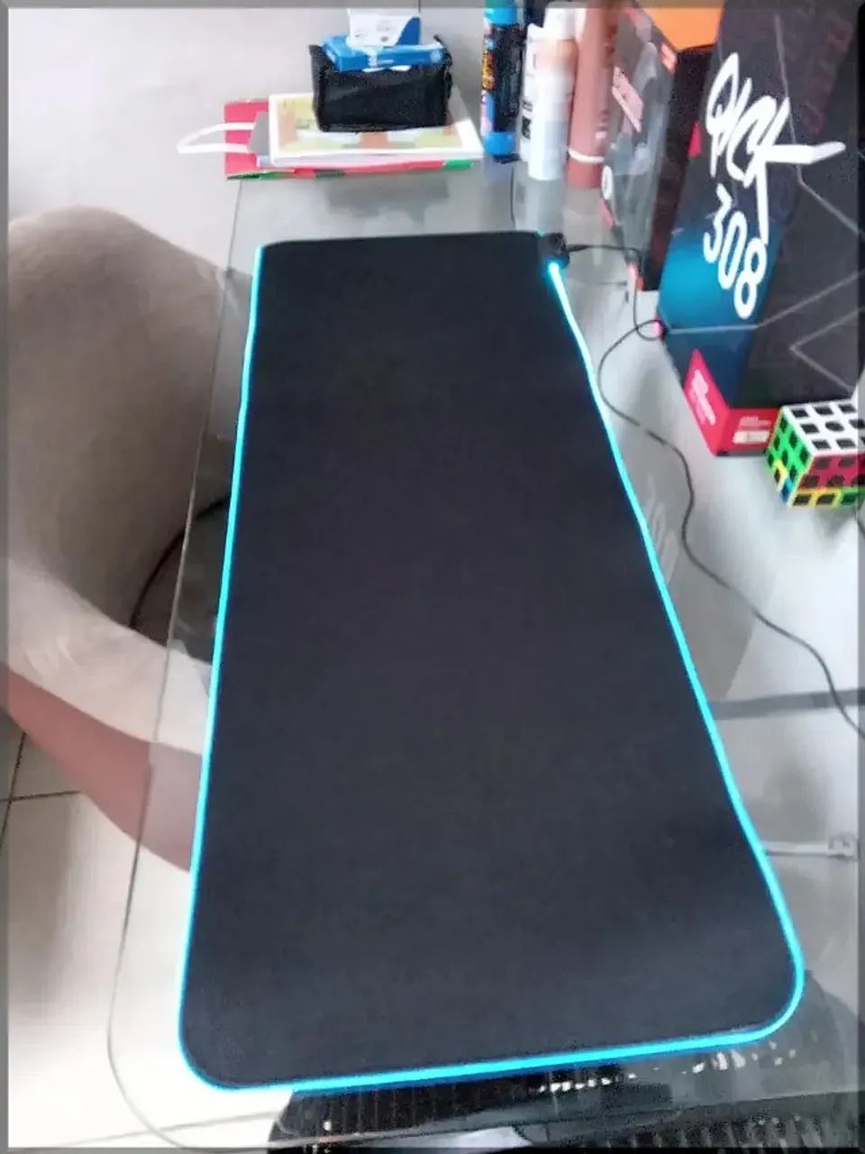 Mouse Pad 80x30cm led rgb Speed USB para Computador e Desktop pronta entrega