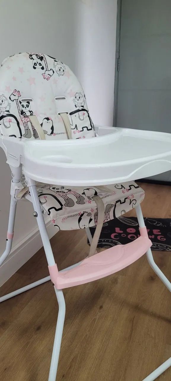 Cadeirão de alimentação para bebê girafa-panda rosa Galzerano Nick - Foto 2