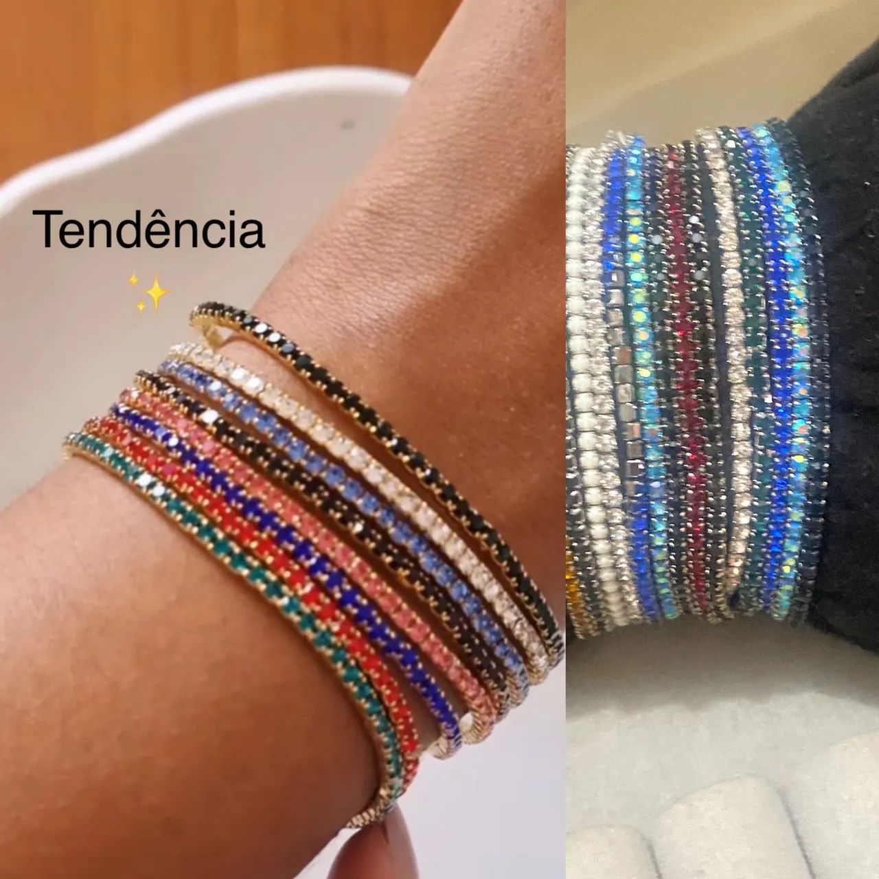 Pulseiras rivieras coloridas 