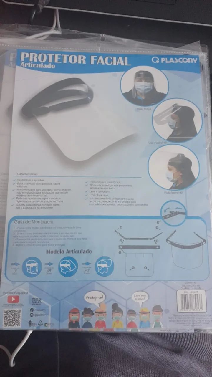 protetor facial articulado