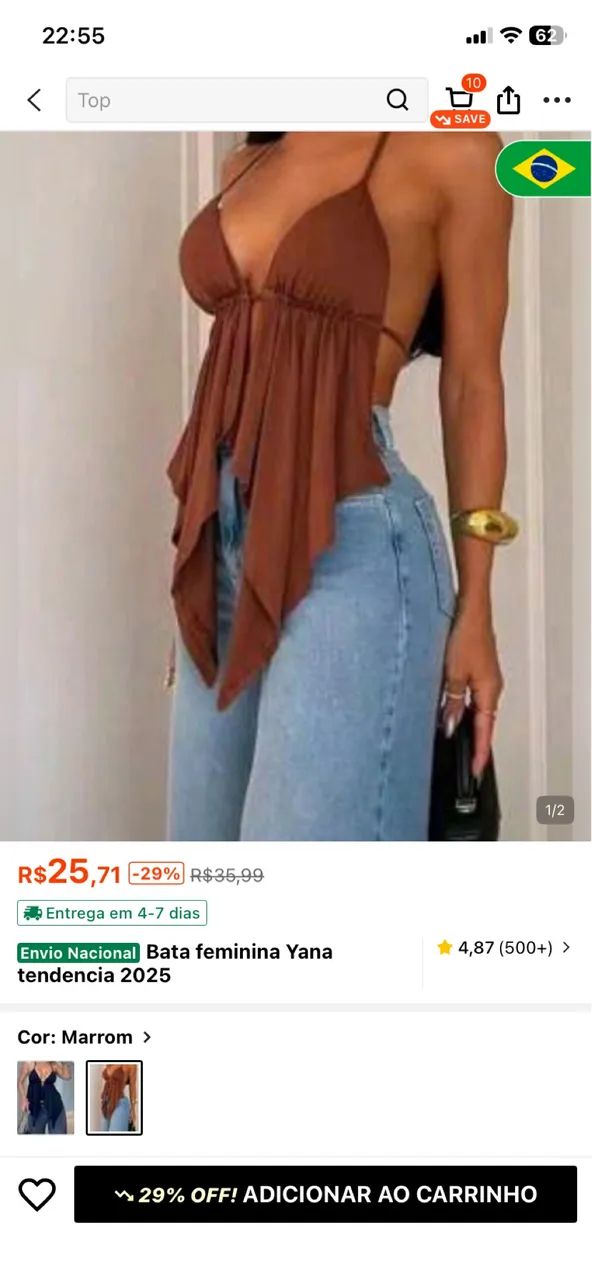 Blusa marrom bata feminina yana 