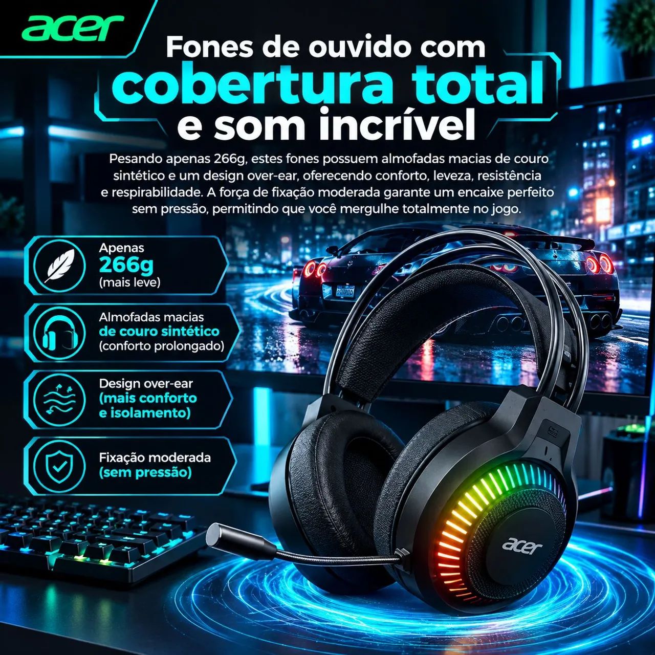Headset Gamer Acer - Foto 2