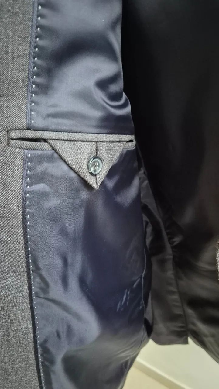 Blazer Highstil Cinza Classic Line Tamamho 50  - Foto 4