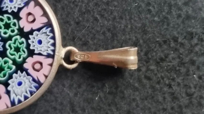 Pingente de Murano - Prata 925 - Millefiori /Veneza - Foto 2