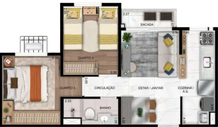 PLANTA 42m²