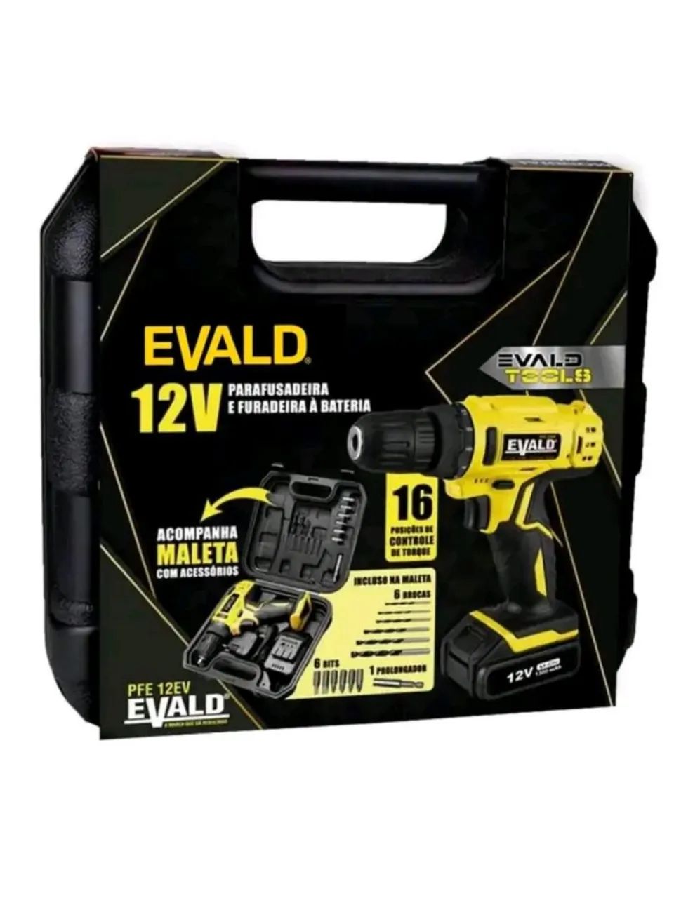 Parafusadeira 12V Evald c/ maleta e acessórios. - Foto 5