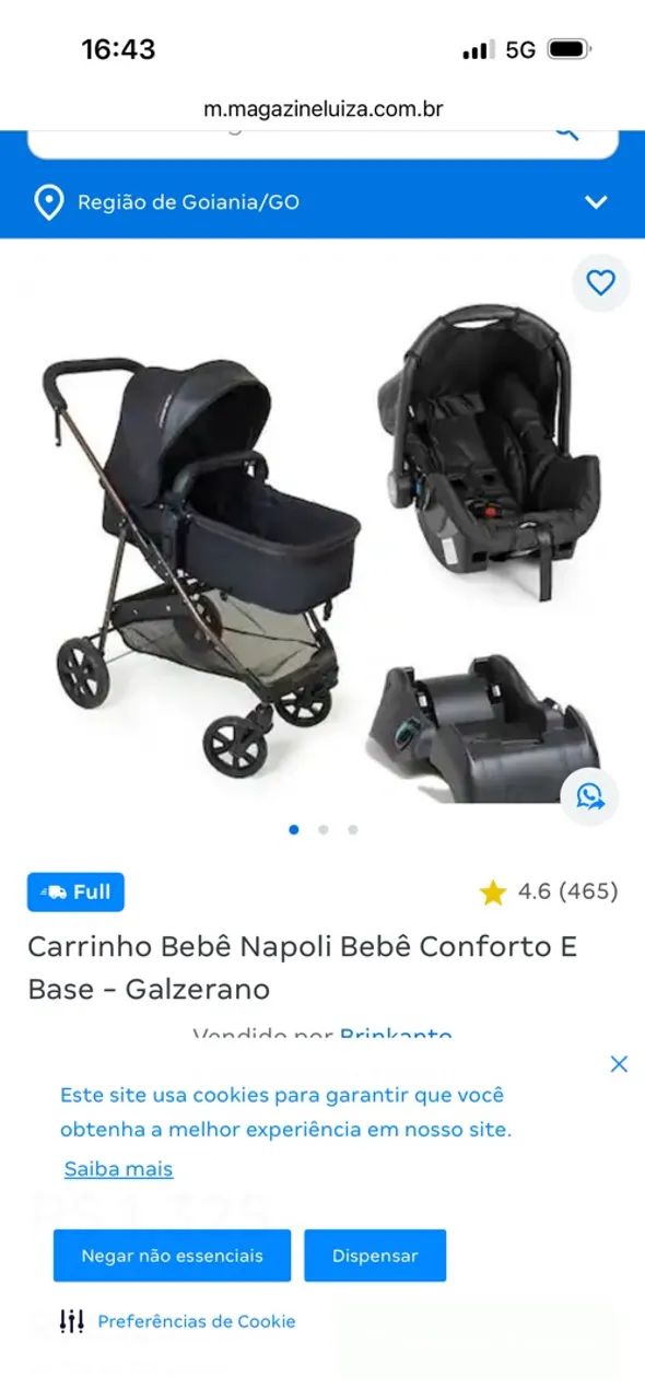 Carrinho de bebê + bebê conforto com base  - Foto 4
