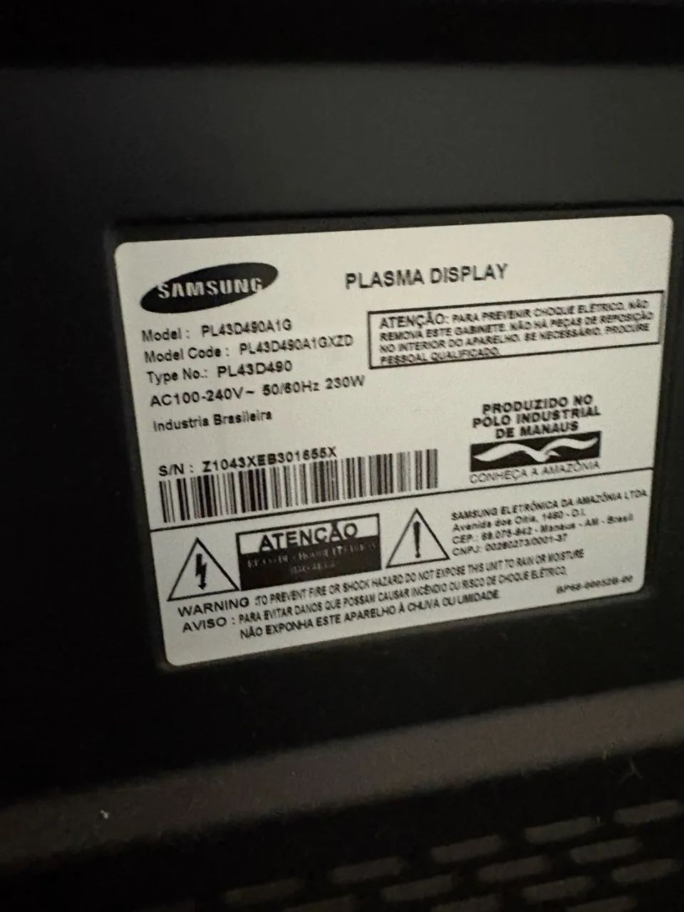 Tv Samsung 40 polegadas - funcionando, com alguns detalhes 
