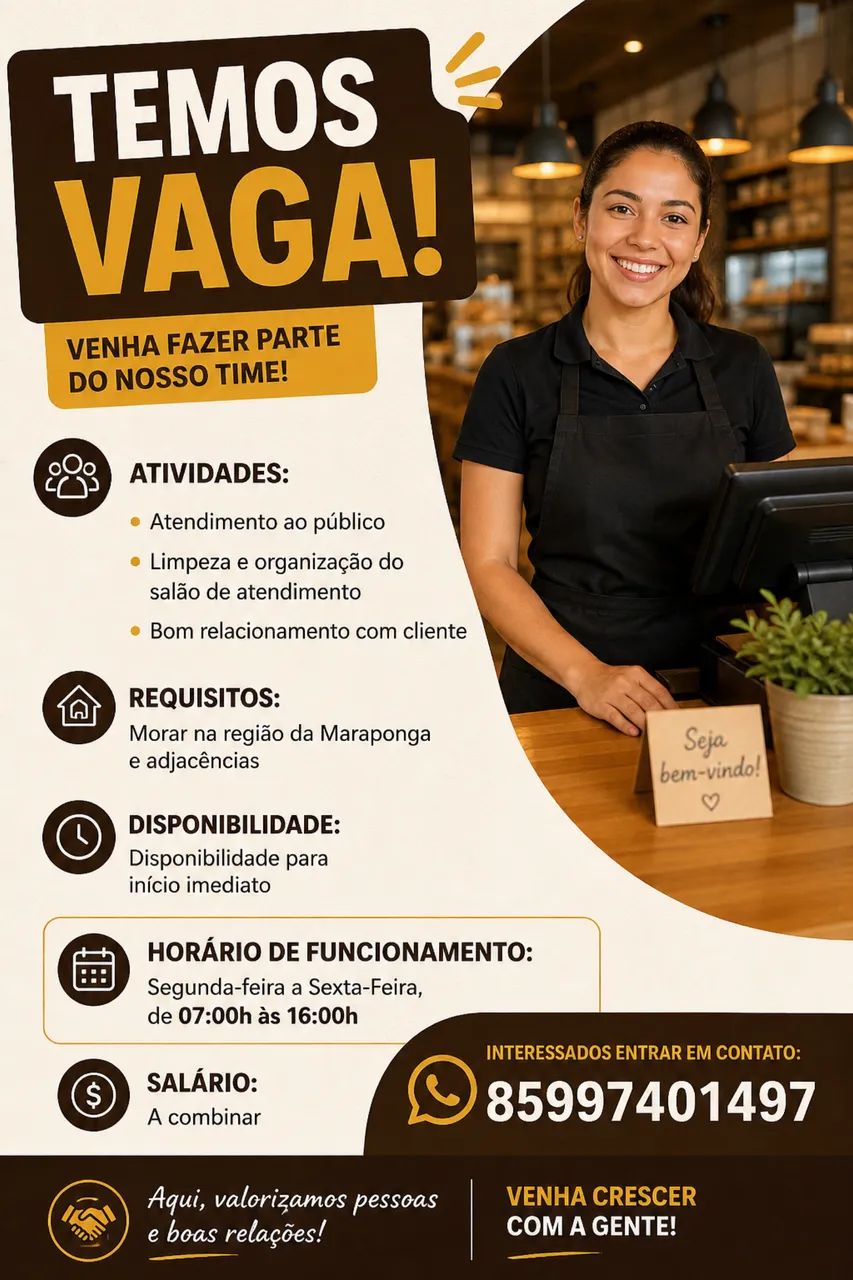 Vaga para atendimento 