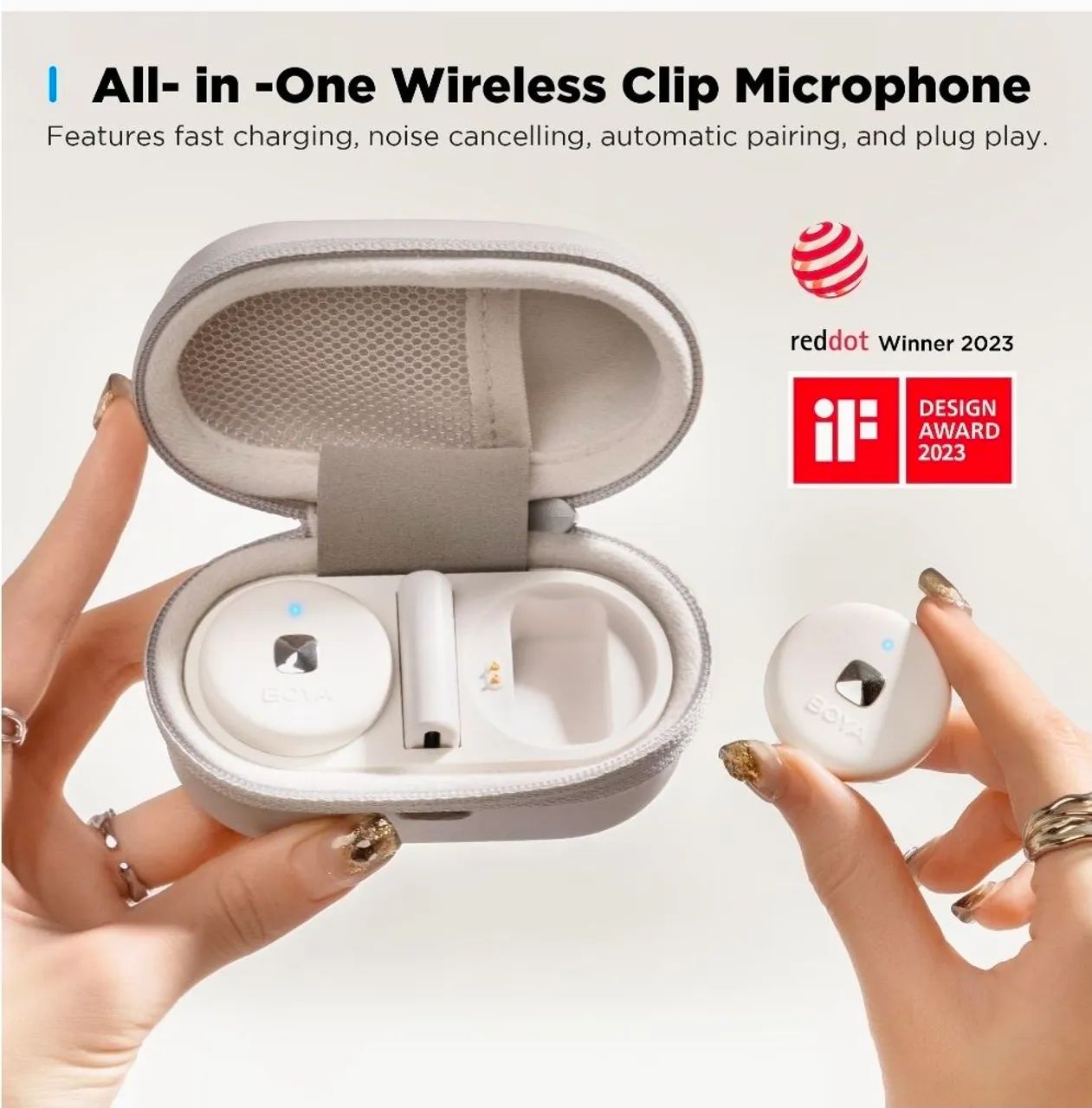 Microfone Sem Fio BOYA Omic-D Duplo para iPhone - Novo Lacrado - Foto 2