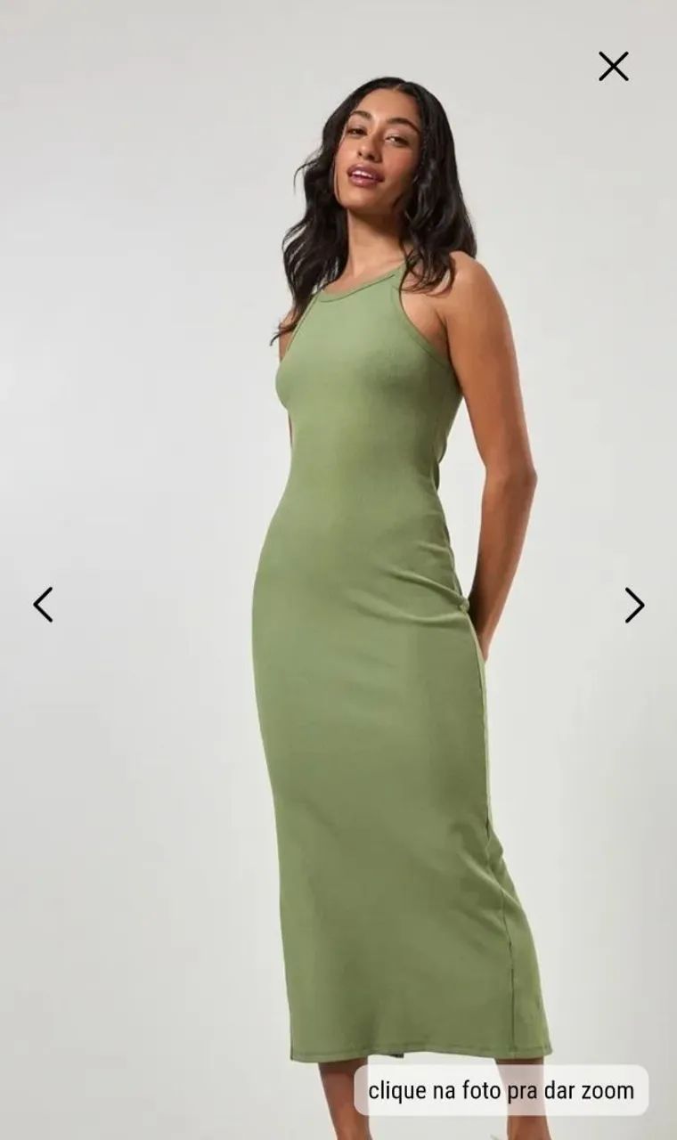 Vestido midi verde youcom halter